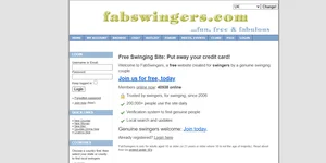 FabSwingers official homepage and UK club guestlist directory preview