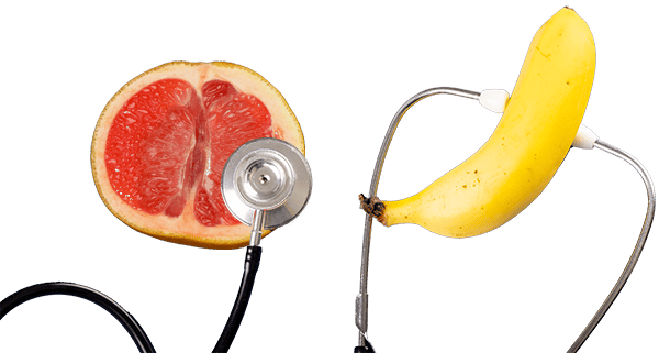 Bilde av banan og grapefrukt. Hvorfor faker damer orgasme