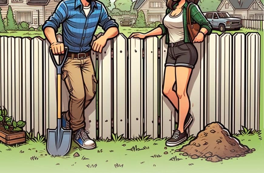 Snakk om sex gjør fleip om sex: Bilde av mann som har gravd ned sin døde katt i hagen, og står og flørter med nabodamen. Tekst: Hva gjør du når katten er død? Leker med musa i stedet!