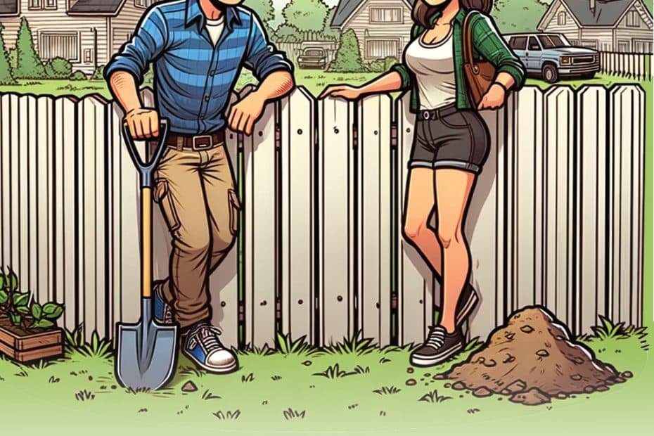 Snakk om sex gjør fleip om sex: Bilde av mann som har gravd ned sin døde katt i hagen, og står og flørter med nabodamen. Tekst: Hva gjør du når katten er død? Leker med musa i stedet!