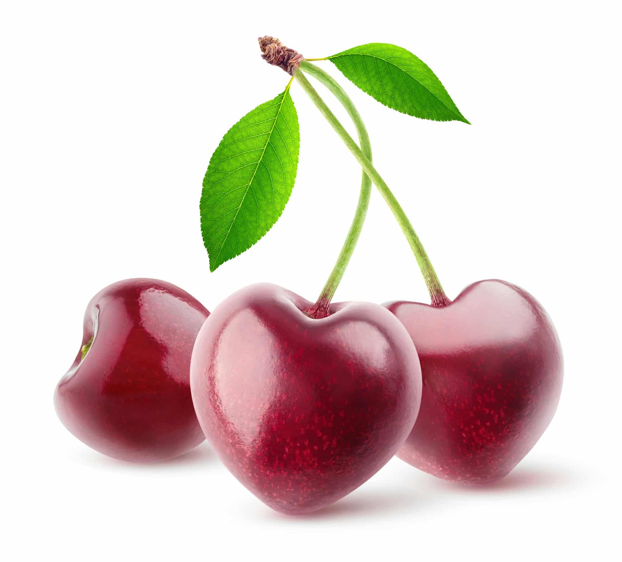 Isolated heart shaped cherries