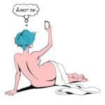 Illustrasjon av en naken jente på appen skamløs