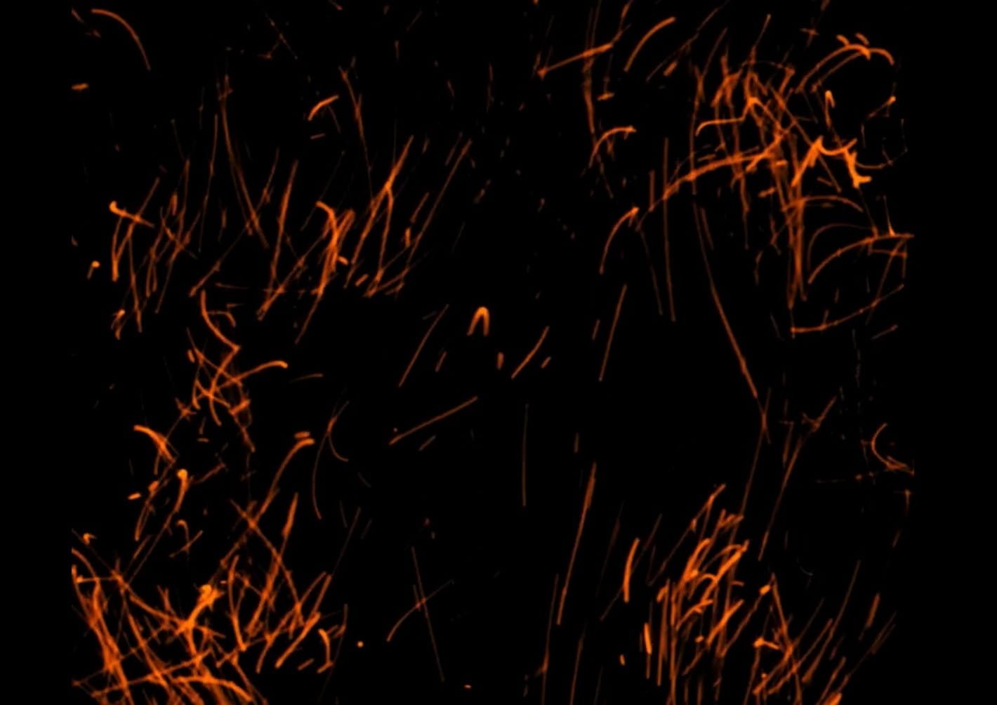 Orange gnister som fyker