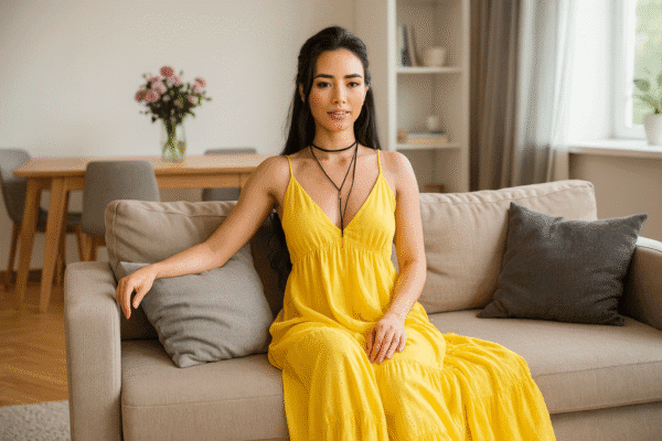 asiatisk-dame-med-gul-kjole