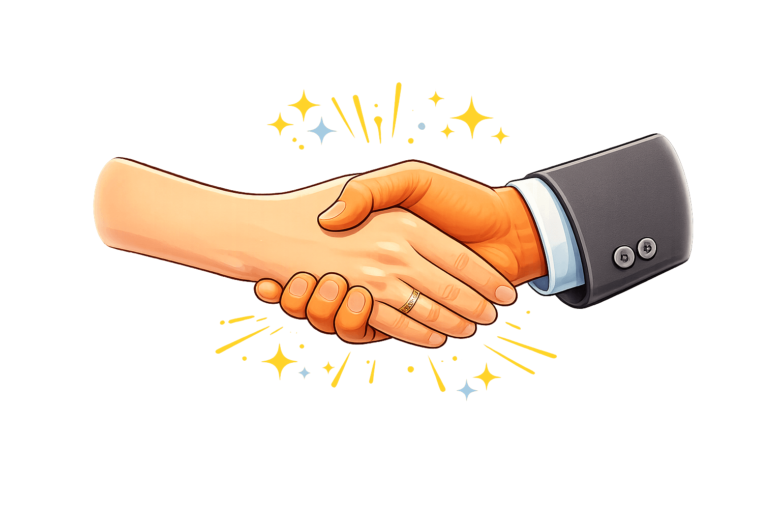 to hender som gjør avtale illustrasjon av samarbeid